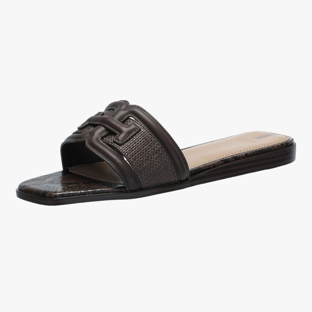 Brand New, Never Worn, in box! Sam Edelman Irina Brown Leather Slides, Size 8
